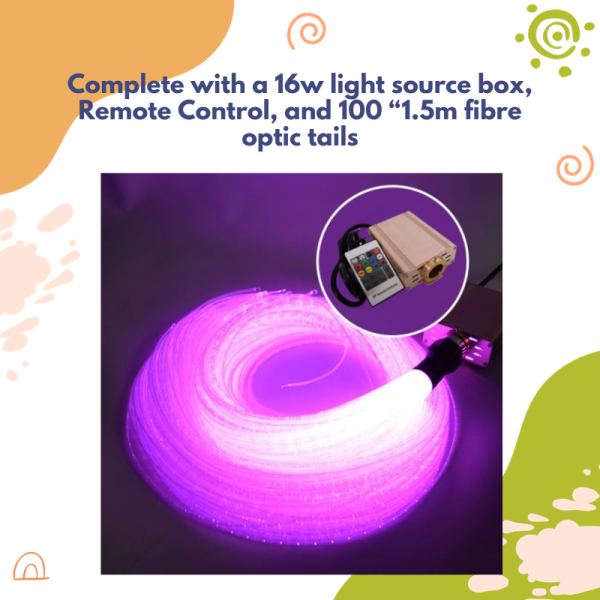 Fibre Optic Sensory Light System 16W light Source & 100 x 1.5m Long Tails - Image 4