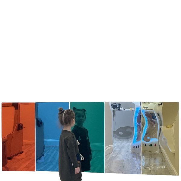 Sensory Acrylic Colourful Mirrors – Set of 5 Extra Large Reflective Mirrors for Creative Play and Self-Discovery - Image 2