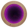 LED Infinity Mirror Round Wooden Frame Remote Control – 50cm - Image 2