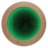 LED Infinity Mirror Round Wooden Frame Remote Control – 50cm - Image 3