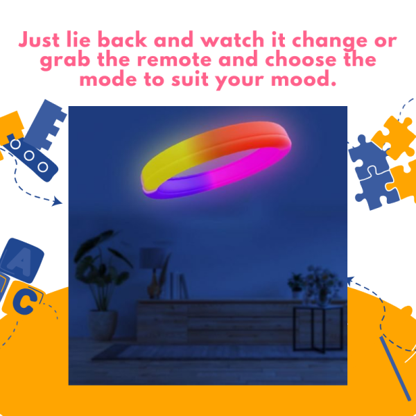 Sensory Ceiling Ring Colour Changing LED Lights & Remote – 40cm - Image 2