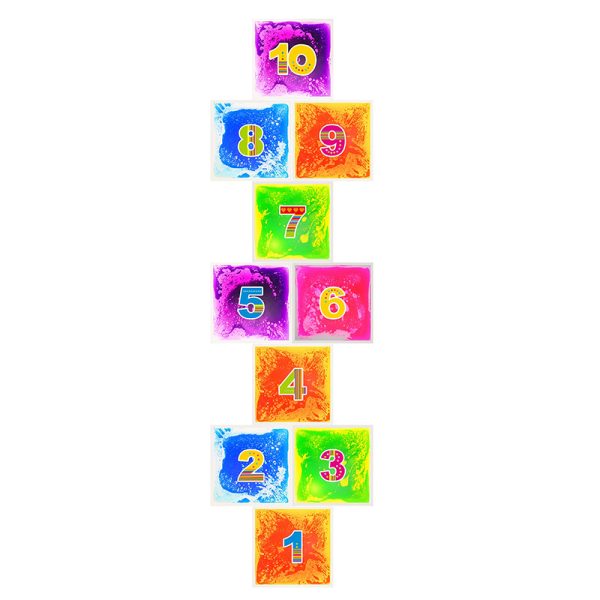 10 x Sensory Liquid Floor Hopscotch Tiles Large Numbers 40cm x 40cm Each - Image 2