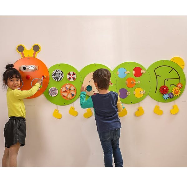 Viga Wooden Activity Wall Panel Toy Mega Caterpillar Design Sensory Busy Board – 1870mm - Image 3