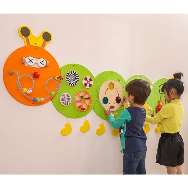 Viga Wooden Activity Wall Panel Toy Mega Caterpillar Design Sensory Busy Board – 1870mm