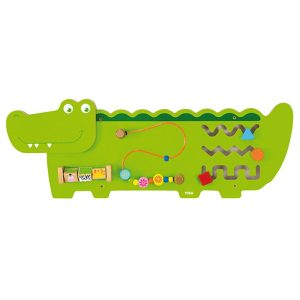 Viga Wooden Activity Wall Panel Toy Crocodile Design Sensory Busy Board – 910mm