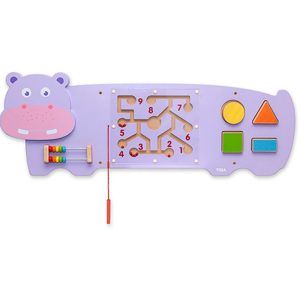 Viga Wooden Activity Wall Panel Toy Hippo Design Sensory Busy Board – 910mm